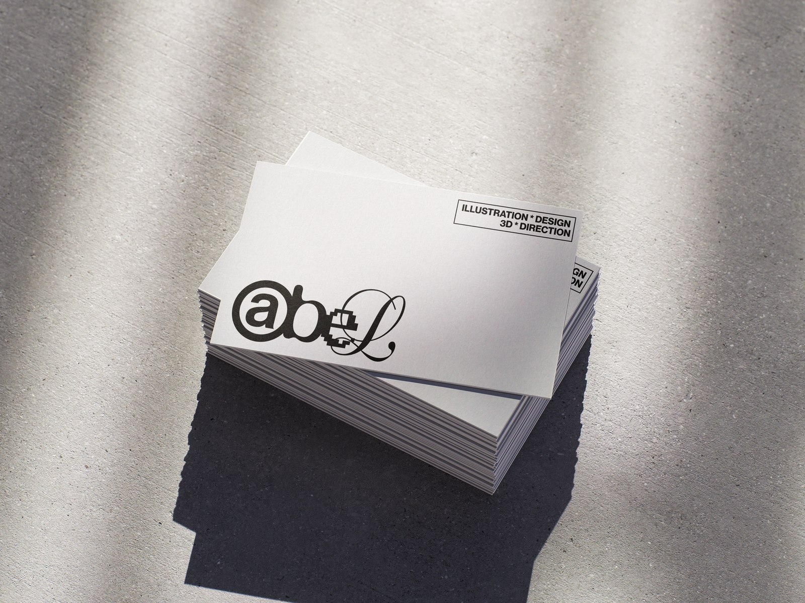 Abel — stack of business cards, angled view