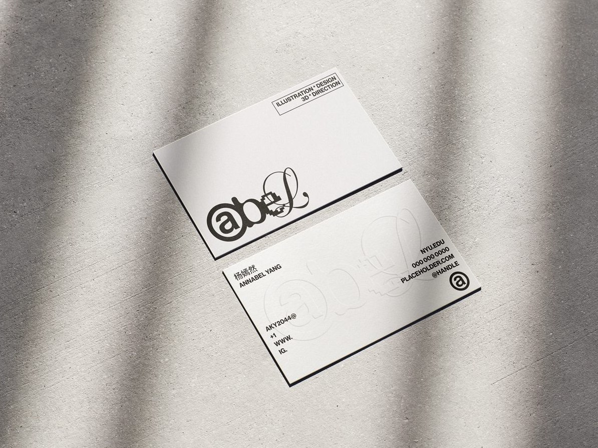 Abel business card, front detail