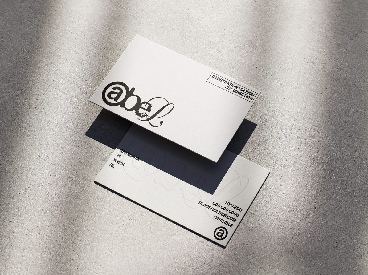 Abel business cards, stacked